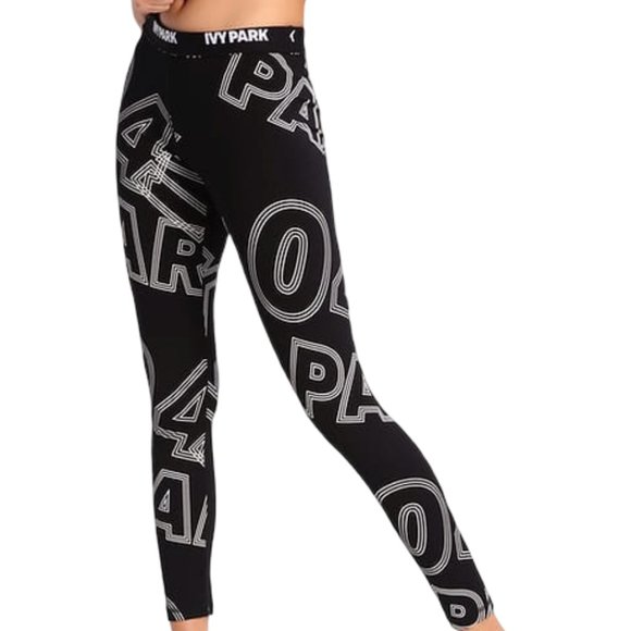 IVY PARK Pants - IVY PARK Black & White All-Over Print Legging
